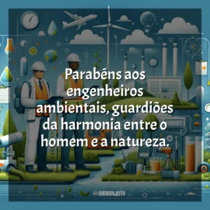 Parabéns aos engenheiros ambientais, guardiões da harmonia entre o homem e a natureza.