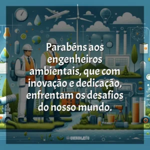 Parabéns aos engenheiros ambientais, que com inovação e dedicação, enfrentam os desafios do nosso mundo.
