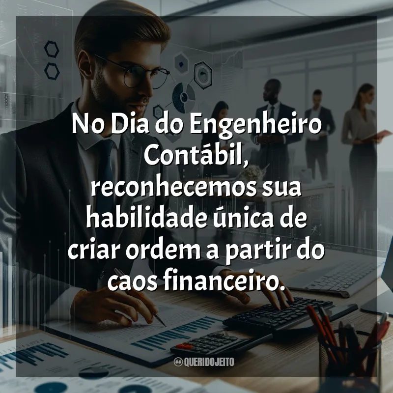Frases para o Dia do Engenheiro Contábil: No Dia do Engenheiro Contábil, reconhecemos sua habilidade única de criar ordem a partir do caos financeiro.