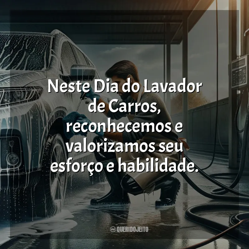 Dia do Lavador de Carros Frases: Neste Dia do Lavador de Carros, reconhecemos e valorizamos seu esforço e habilidade.
