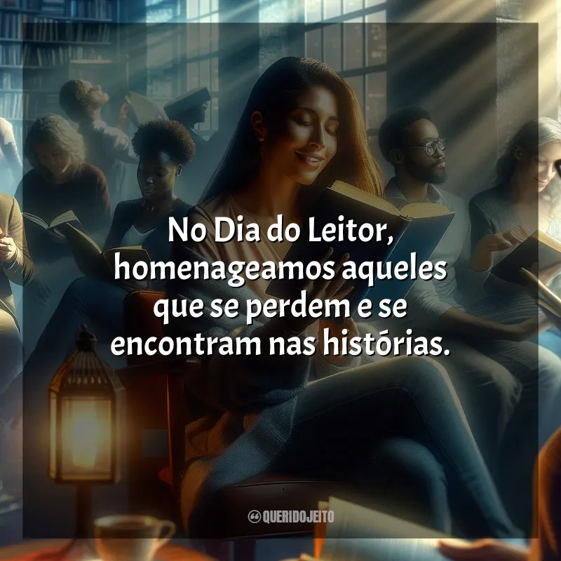 Frases para o Dia do Leitor: No Dia do Leitor, homenageamos aqueles que se perdem e se encontram nas histórias.