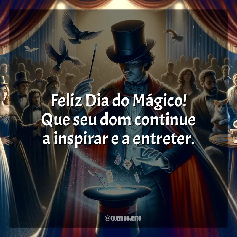 Frases Dia do Mágico: Feliz Dia do Mágico! Que seu dom continue a inspirar e a entreter.