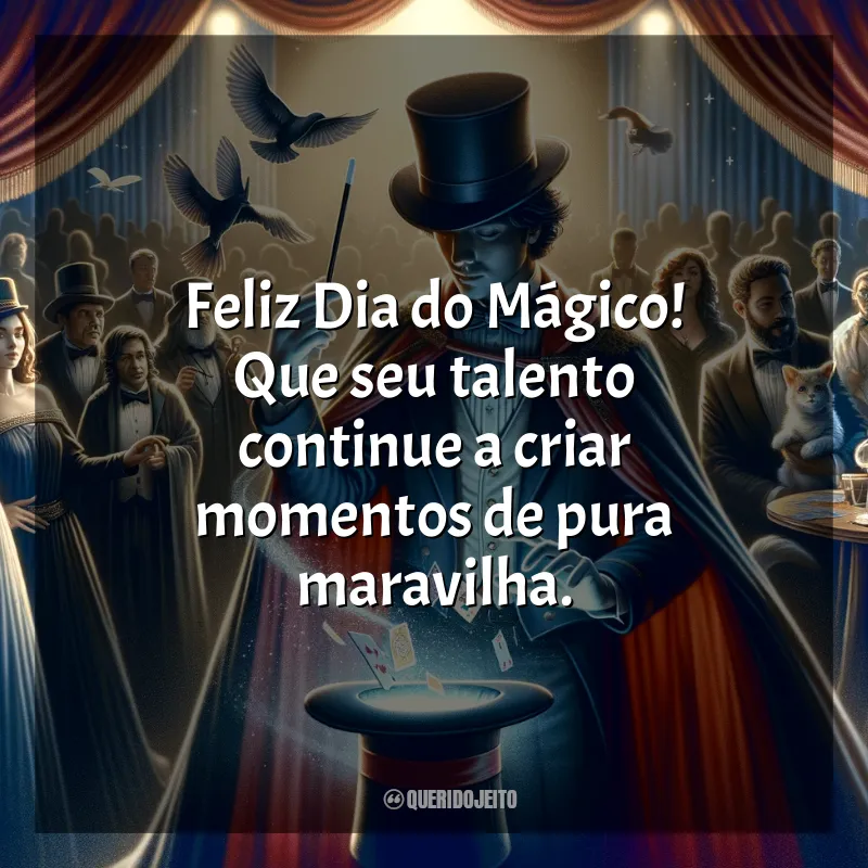 Dia do Mágico Frases: Feliz Dia do Mágico! Que seu talento continue a criar momentos de pura maravilha.