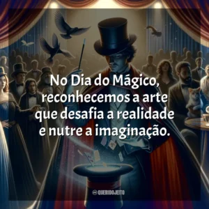No Dia do Mágico, reconhecemos a arte que desafia a realidade e nutre a imaginação.