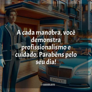 A cada manobra, você demonstra profissionalismo e cuidado. Parabéns pelo seu dia!