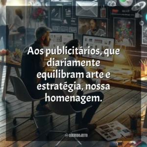 Aos publicitários, que diariamente equilibram arte e estratégia, nossa homenagem. Dia do Publicitário