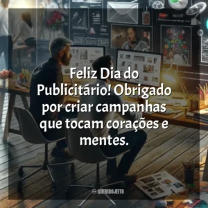 Feliz Dia do Publicitário! Obrigado por criar campanhas que tocam corações e mentes. Dia do Publicitário