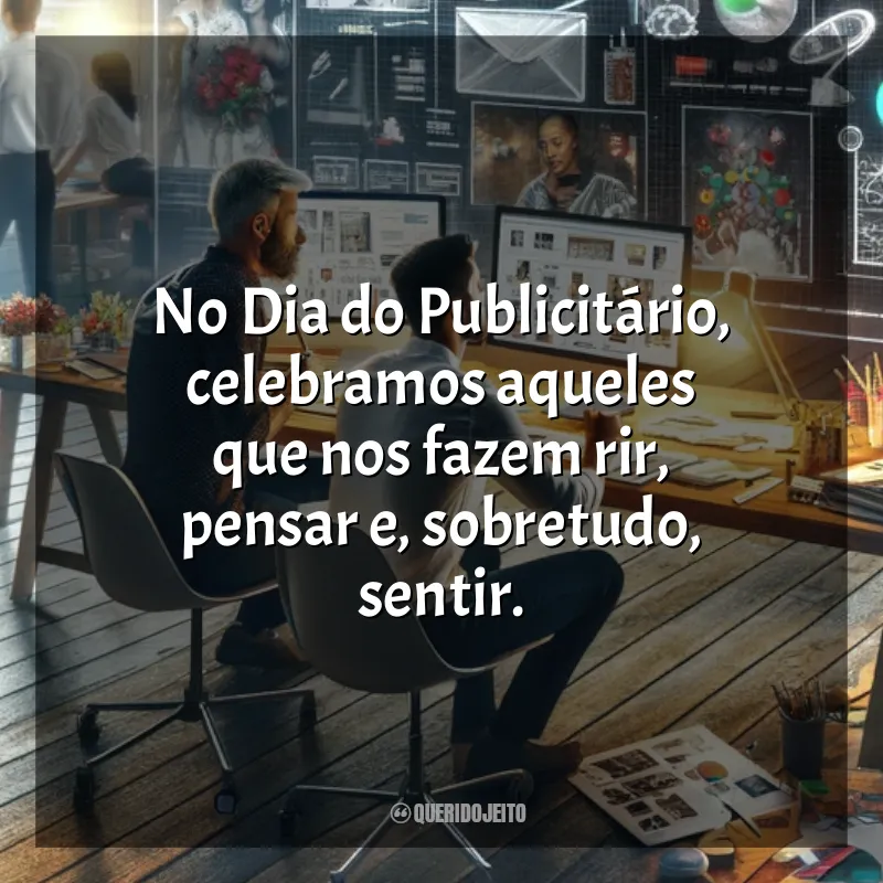 Dia do Publicitário Frases: No Dia do Publicitário, celebramos aqueles que nos fazem rir, pensar e, sobretudo, sentir.