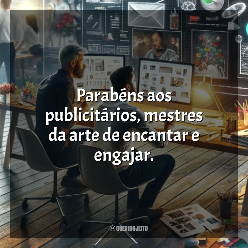 Dia do Publicitário Frases: Parabéns aos publicitários, mestres da arte de encantar e engajar.