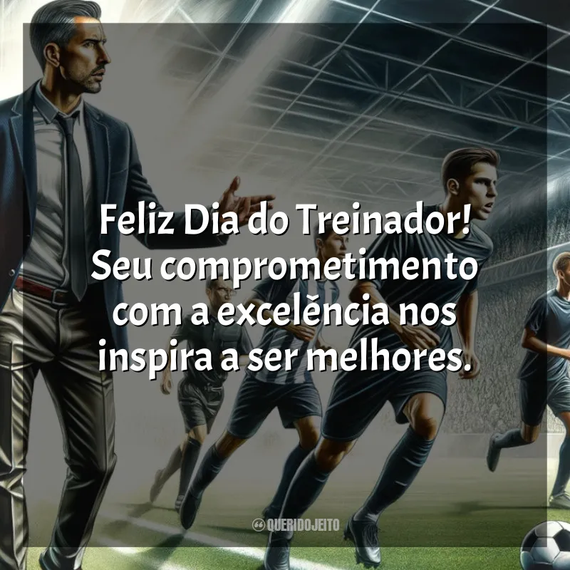 Frases para o Dia do Treinador de Futebol: Feliz Dia do Treinador! Seu comprometimento com a excelência nos inspira a ser melhores.