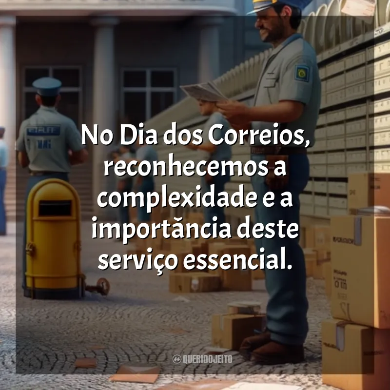 Mensagem Dia dos Correios: No Dia dos Correios, reconhecemos a complexidade e a importância deste serviço essencial.
