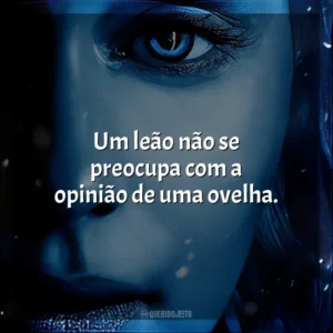 Um leão não se preocupa com a opinião de uma ovelha.