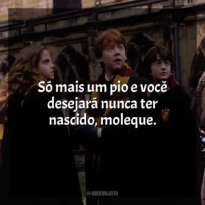 Só mais um pio e você desejará nunca ter nascido, moleque. Harry Potter e a Câmara Secreta (Filme)