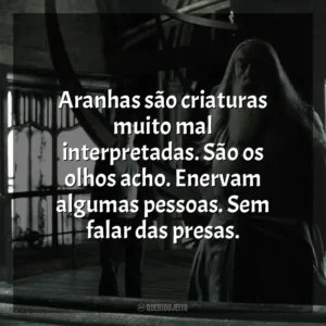 Aranhas são criaturas muito mal interpretadas. São os olhos acho. Enervam algumas pessoas. Sem falar das presas. Harry Potter e o Enigma do Príncipe (Filme)