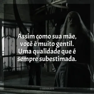Assim como sua mãe, você é muito gentil. Uma qualidade que é sempre subestimada. Harry Potter e o Enigma do Príncipe (Filme)