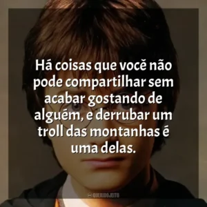 Há coisas que você não pode compartilhar sem acabar gostando de alguém, e derrubar um troll das montanhas é uma delas. Harry Potter (Filme)