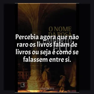 Percebia agora que não raro os livros falam de livros ou seja é como se falassem entre si​​.