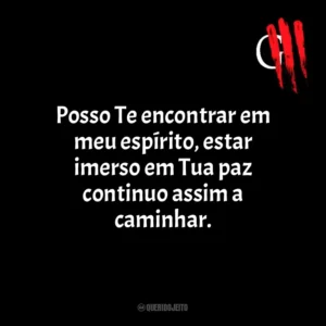 Posso Te encontrar em meu espírito, estar imerso em Tua paz continuo assim a caminhar. Oficina G3
