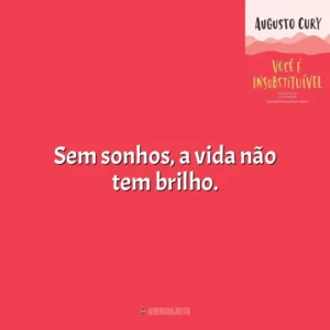 Sem sonhos, a vida não tem brilho. Você É Insubstituível (Livro)