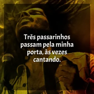 Três passarinhos passam pela minha porta, às vezes cantando. Bob Marley: One Love (Filme)