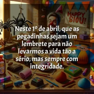 Neste 1º de abril, que as pegadinhas sejam um lembrete para não levarmos a vida tão a sério, mas sempre com integridade. Dia da Mentira