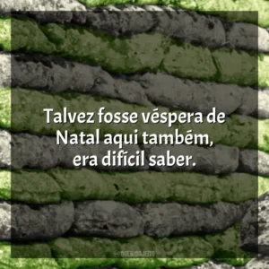 Talvez fosse véspera de Natal aqui também, era difícil saber. Dia de Folga um Conto de Natal (Livro)