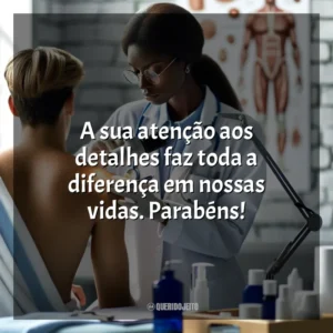 A sua atenção aos detalhes faz toda a diferença em nossas vidas. Parabéns! Dia do Dermatologista