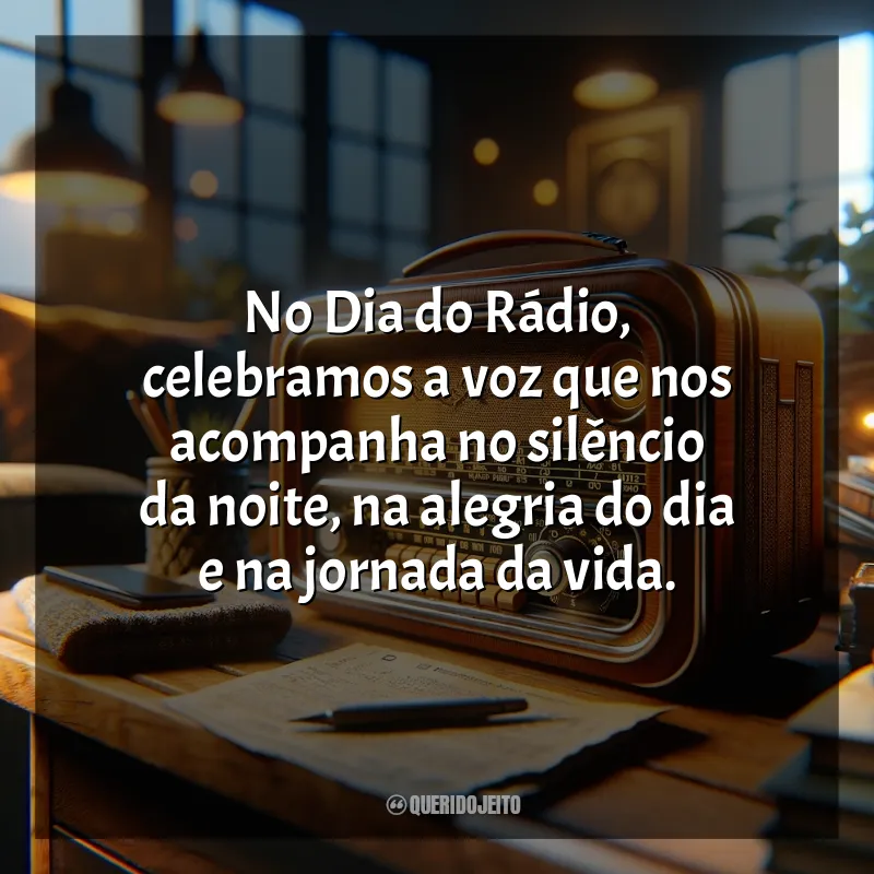 Frases para o Dia do Rádio: No Dia do Rádio, celebramos a voz que nos acompanha no silêncio da noite, na alegria do dia e na jornada da vida.