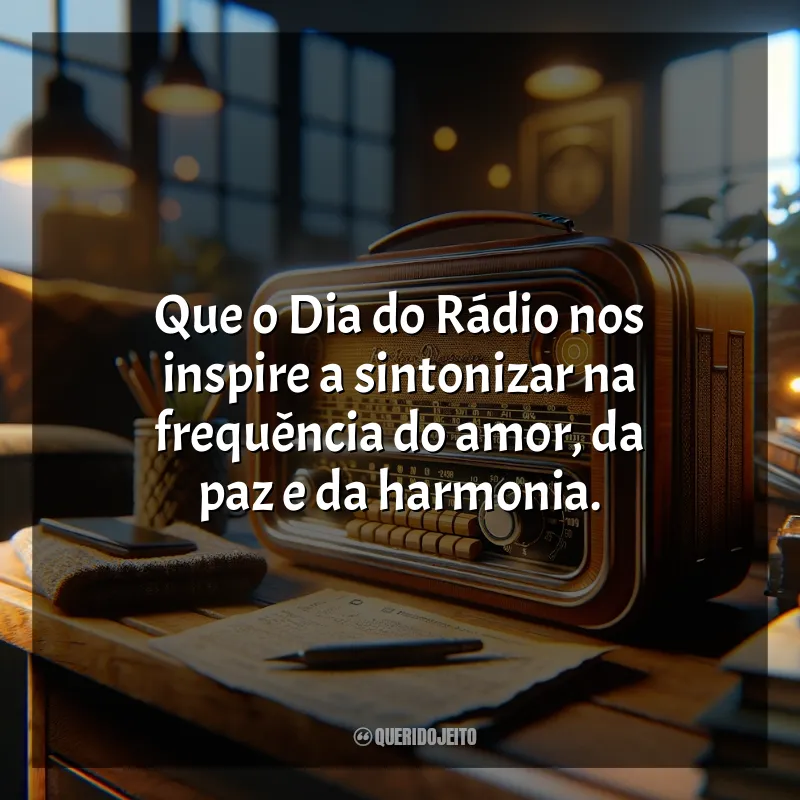 Frases Feliz Dia do Rádio: Que o Dia do Rádio nos inspire a sintonizar na frequência do amor, da paz e da harmonia.