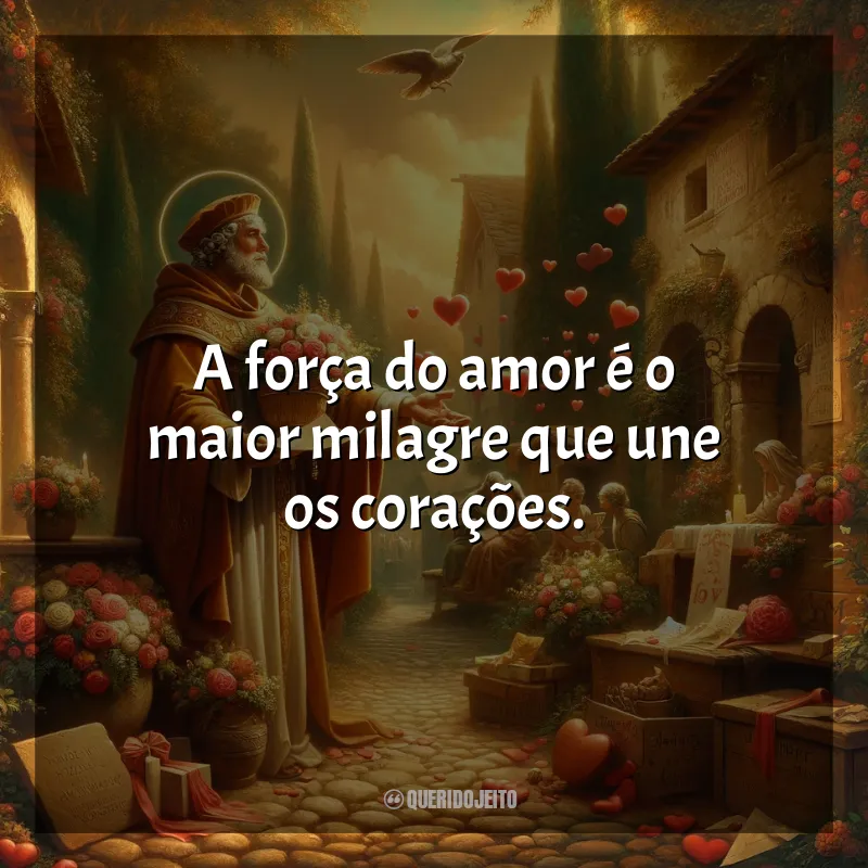 Frases de São Valentim: A força do amor é o maior milagre que une os corações.