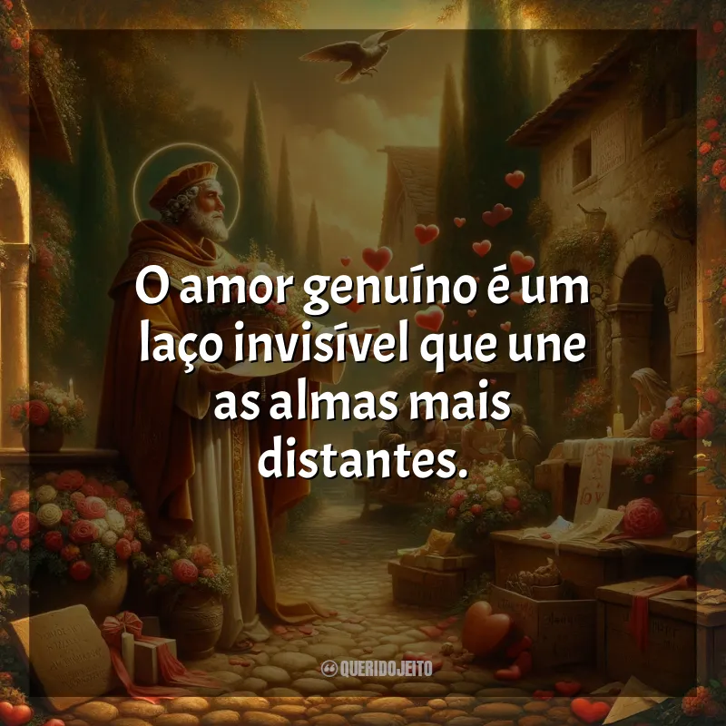 Frases de São Valentim: O amor genuíno é um laço invisível que une as almas mais distantes.