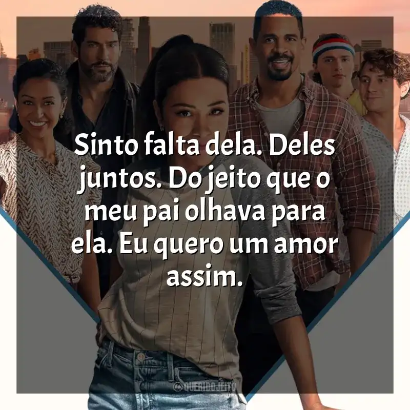 Filme Jogos de Amor frases: Sinto falta dela. Deles juntos. Do jeito que o meu pai olhava para ela. Eu quero um amor assim.