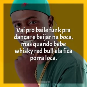 Vai pro baile funk pra dançar e beijar na boca, mas quando bebe whisky red bull ela fica porra loca. Nego Bam