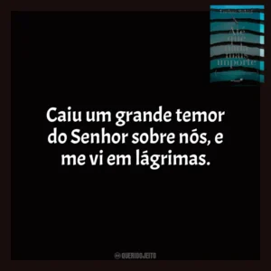 Caiu um grande temor do Senhor sobre nós, e me vi em lágrimas. Até Que Nada Mais Importe (Livro)