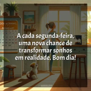 A cada segunda-feira, uma nova chance de transformar sonhos em realidade. Bom dia! Bom dia, Segunda Feira!