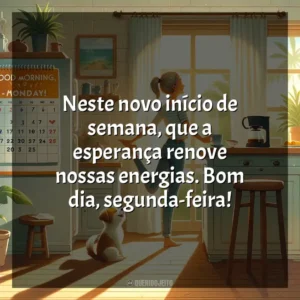 Neste novo início de semana, que a esperança renove nossas energias. Bom dia, segunda-feira! Bom dia, Segunda Feira!