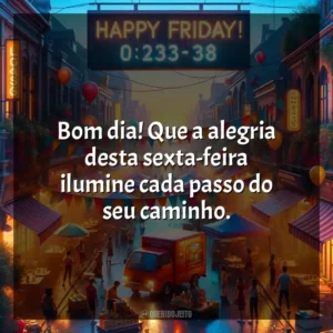 Bom dia! Que a alegria desta sexta-feira ilumine cada passo do seu caminho. Bom dia, Sexta-feira!