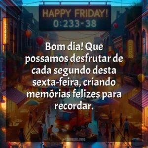 Bom dia! Que possamos desfrutar de cada segundo desta sexta-feira, criando memórias felizes para recordar. Bom dia, Sexta-feira!