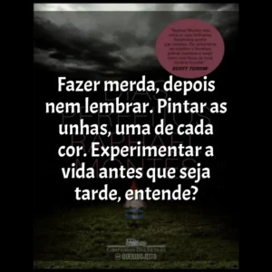 Fazer merda, depois nem lembrar. Pintar as unhas, uma de cada cor. Experimentar a vida antes que seja tarde, entende? Dias Perfeitos (Livro)