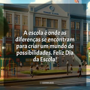 A escola é onde as diferenças se encontram para criar um mundo de possibilidades. Feliz Dia da Escola! Dia da Escola