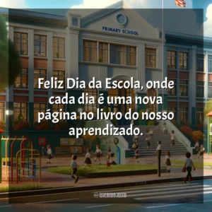 Feliz Dia da Escola, onde cada dia é uma nova página no livro do nosso aprendizado. Dia da Escola