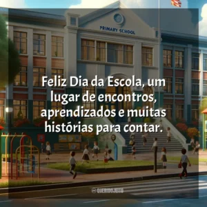 Feliz Dia da Escola, um lugar de encontros, aprendizados e muitas histórias para contar. Dia da Escola