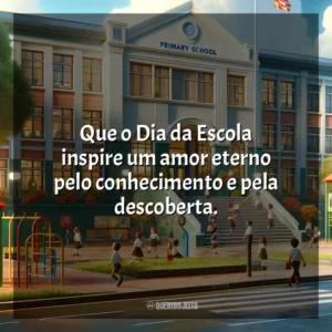 Que o Dia da Escola inspire um amor eterno pelo conhecimento e pela descoberta. Dia da Escola
