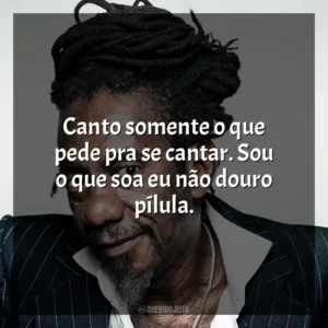 Canto somente o que pede pra se cantar. Sou o que soa eu não douro pílula. Luiz Melodia