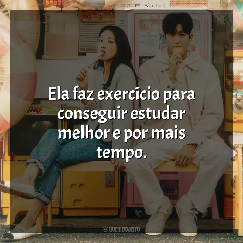 Frases de Médicos em Colapso série: Ela faz exercício para conseguir estudar melhor e por mais tempo.