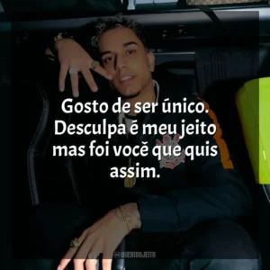 Gosto de ser único. Desculpa é meu jeito mas foi você que quis assim. Veigh