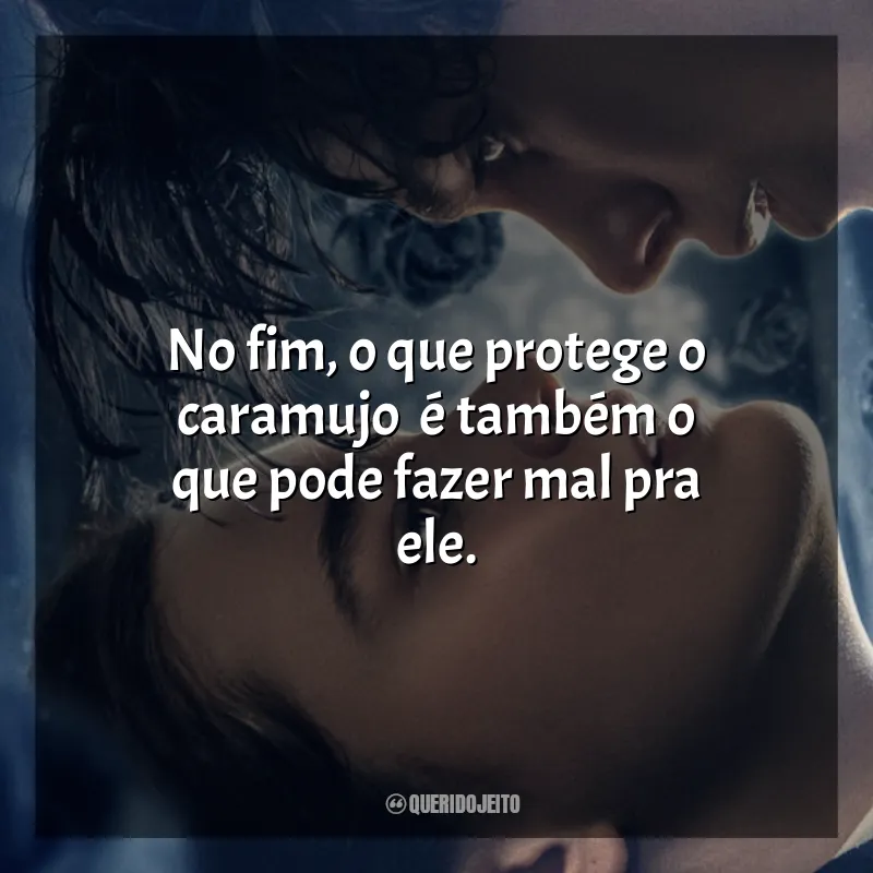 Frases de efeito do filme O Fabricante de Lágrimas: No fim, o que protege o caramujo… é também o que pode fazer mal pra ele.