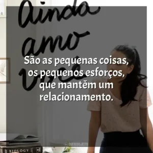 São as pequenas coisas, os pequenos esforços, que mantêm um relacionamento. P. S. Ainda Amo Você (Livro)