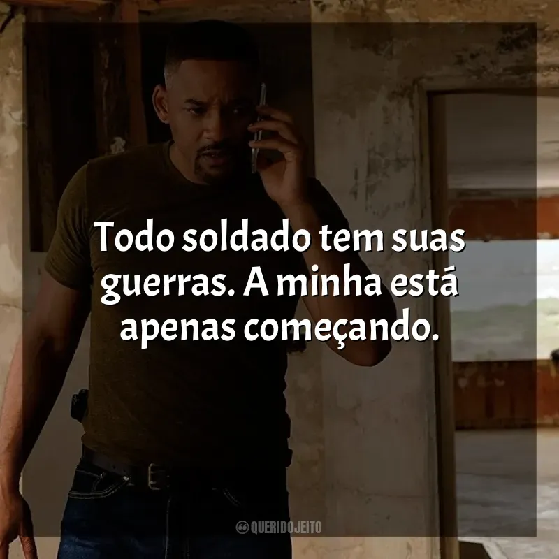 Frase final do filme Projeto Gemini: Todo soldado tem suas guerras. A minha está apenas começando.