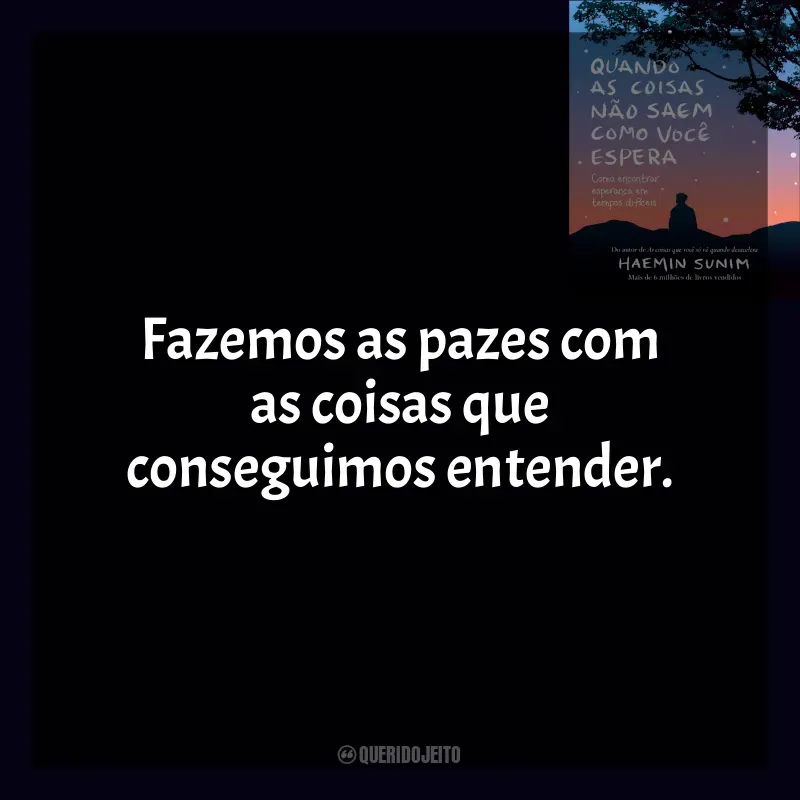 Frases do Livro Quando As Coisas Não Saem Como Você Espera: Fazemos as pazes com as coisas que conseguimos entender.